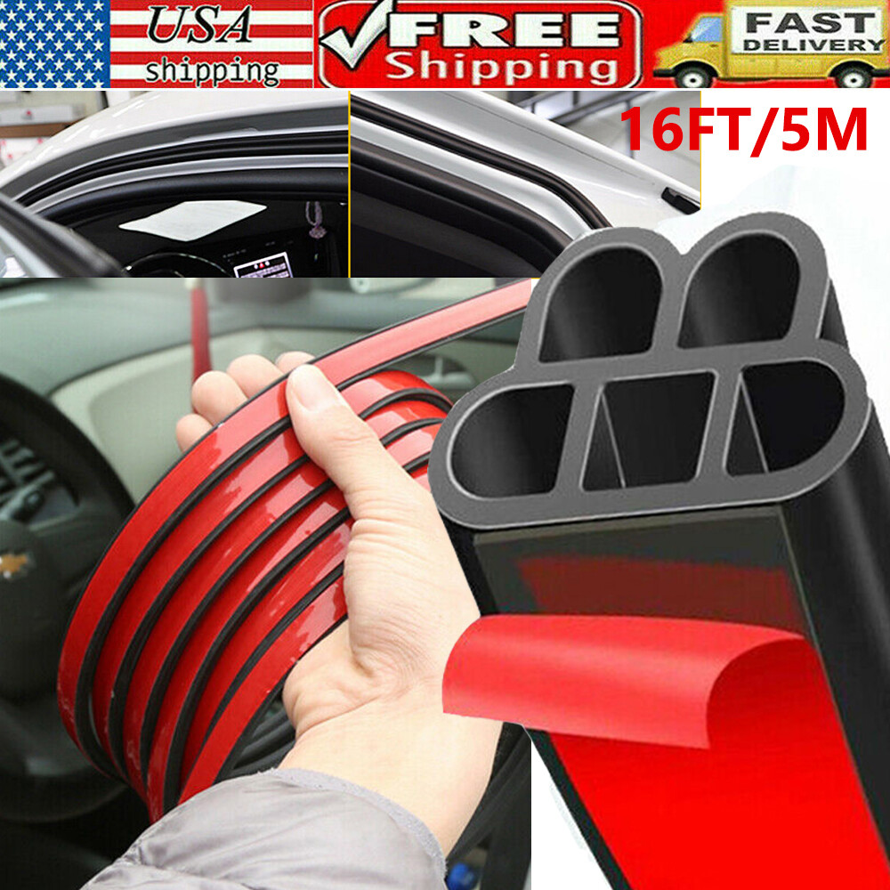 16ft Car Door Edge Trim Molding Rubber Seal Strip Scratch Protector Guard Decor