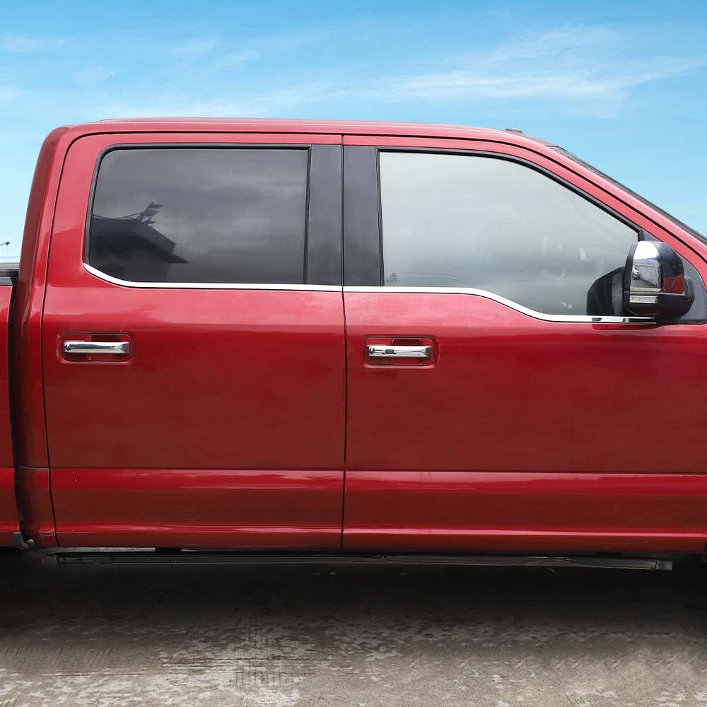 ✅ Chrome Window Bottom Sill Trim Strips Cover Molded 2015-20 For Ford F150 4Door