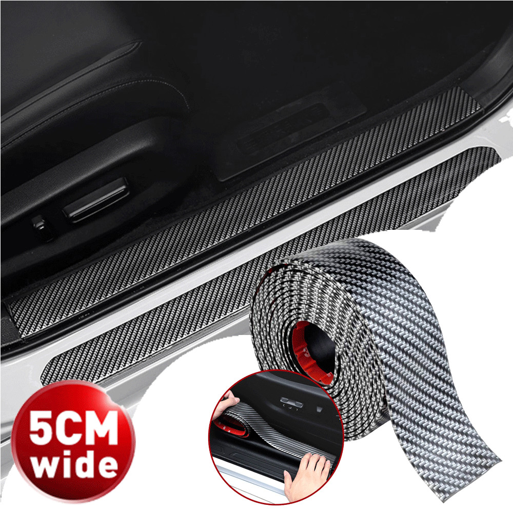 2Mx3CM Black Sticker Anti Scratch Sill Scuff Cover Strip Protector Car Parts EOL