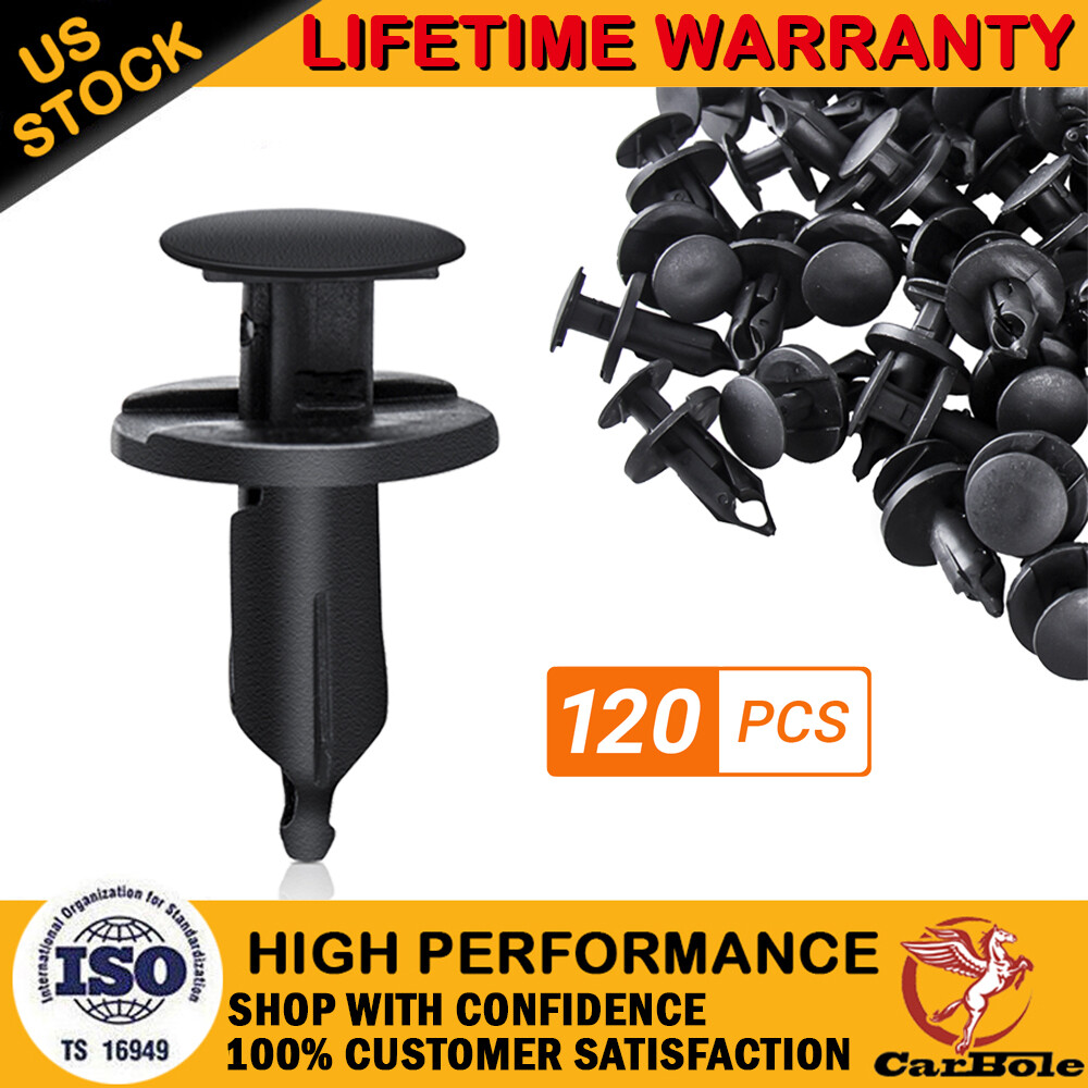 120PCS 8mm Hole Bumper Clips Retainer Rivets Fastener Fender Push Pin For Dodge