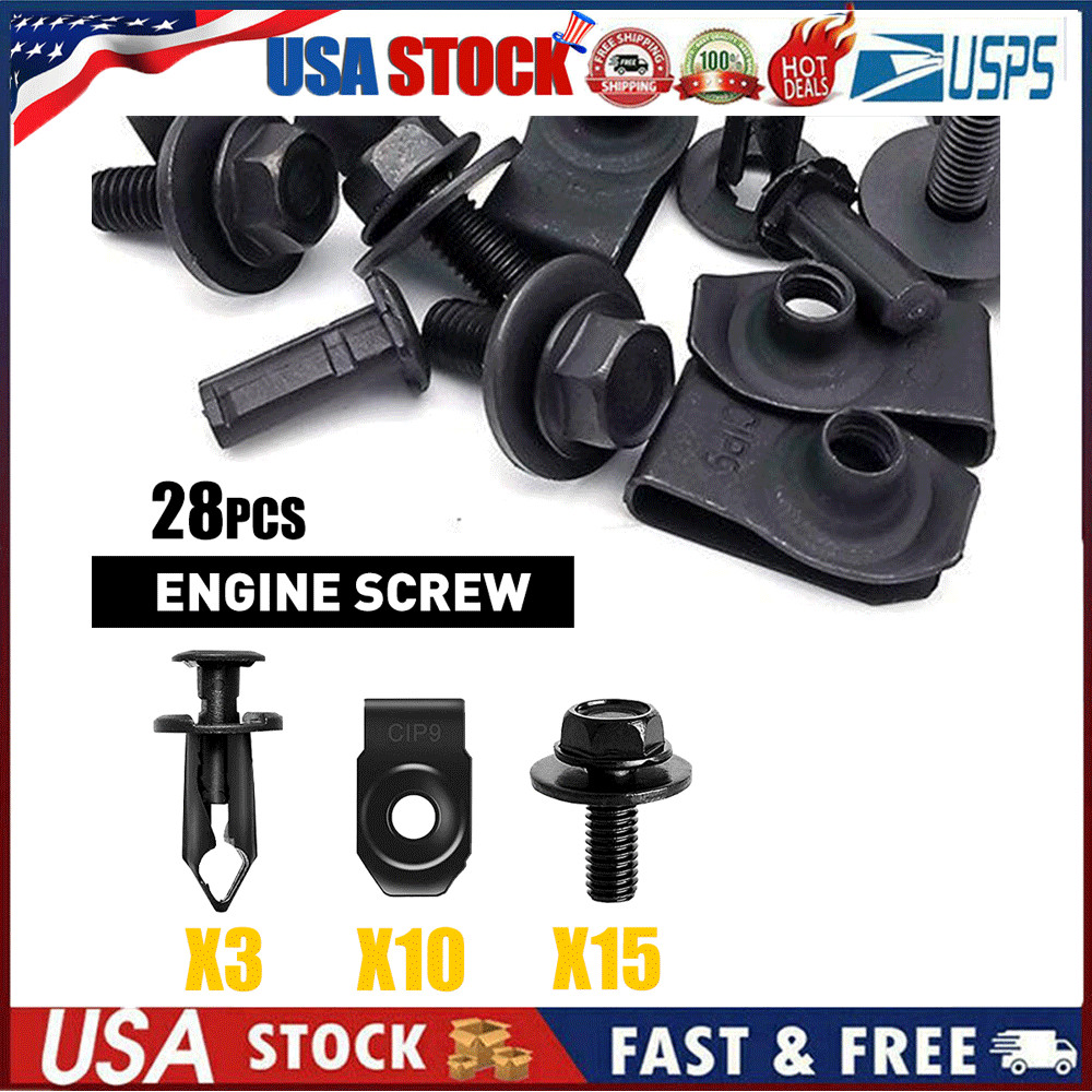 Engine Shield Splash Guard Bumper Hardware Kit Body Bolt Screw U-nut Clip Rivet