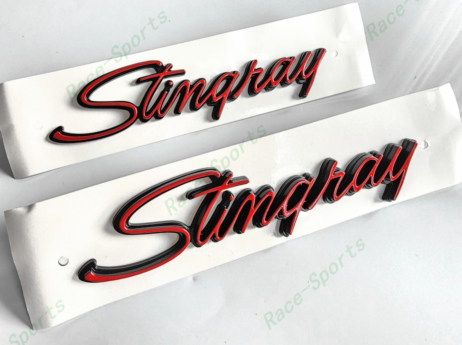 2PCS Red Black Front Fender Stingray Emblems Badges For 1969-1976 Corvette C3