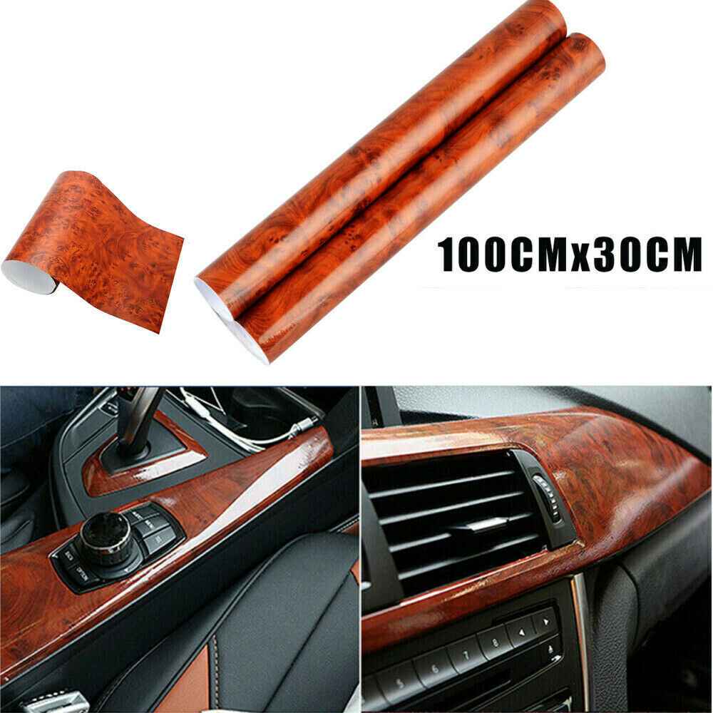 12 X 39” Car Sticker Glossy Walnut Wood-Grain Vinyl Wrap Wrap Film Accessories