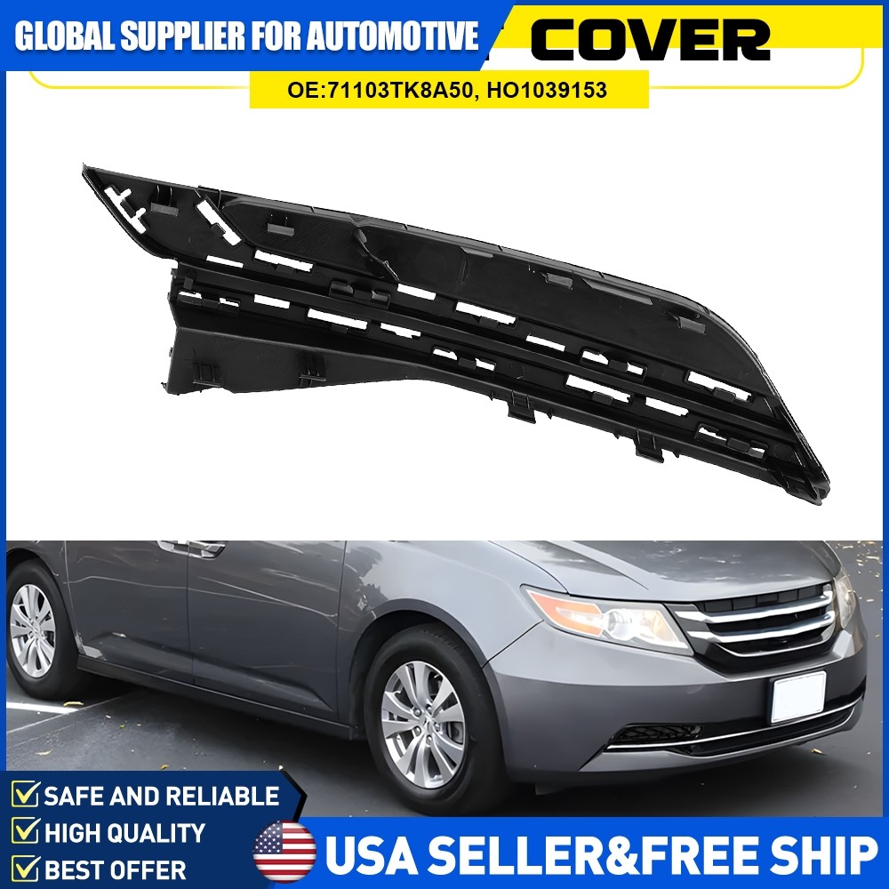 Front Bumper Fog Light Cover Grille For Honda Odyssey 2014-2017 Passenger Side