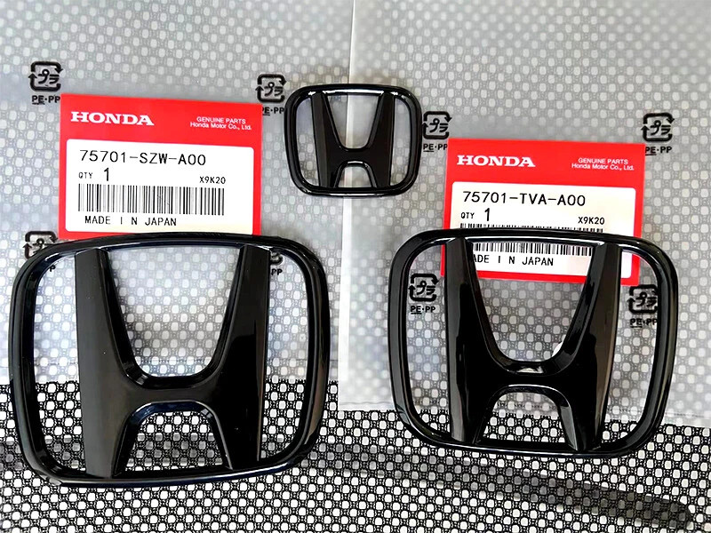 3PC Black Front Steering Rear Badge H Emblem Fits 2018-2022 Honda Accord Sedan
