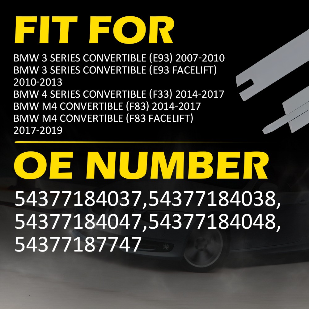 4Pcs Left + Right Convertible Roof Top Hinge Cover For BMW F33 430i M4 E93 4-20X