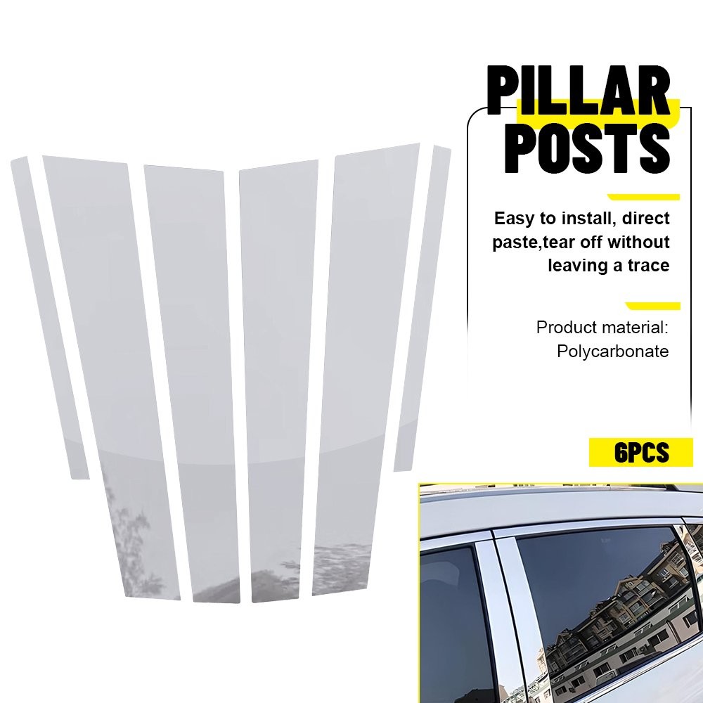 6X For Cadillac Deville/DTS 00-11 Chrome Pillar Posts Cover Door Window Decal EA