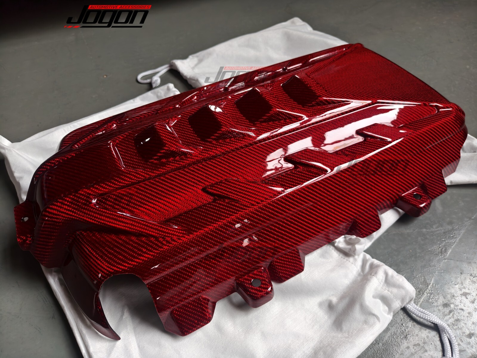Red Carbon For Corvette C8 Stingray Coupe Convertible HTC 20+ Engine Cover Decor