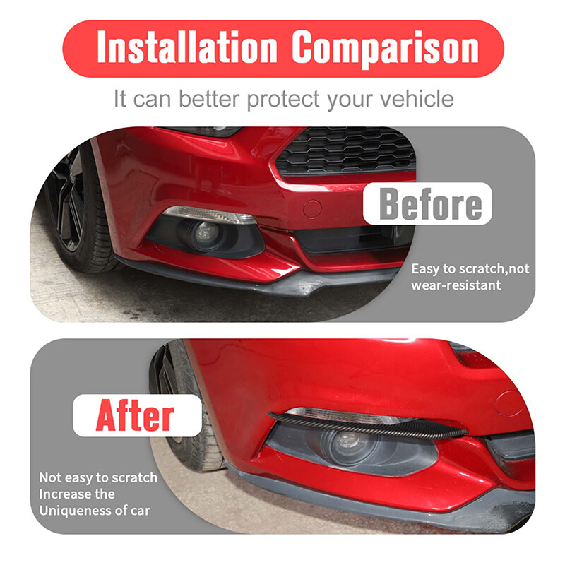 2pcs Front Eyebrow Fog Light Decors Front Lamp Cover Trim For Ford Mustang 2015+