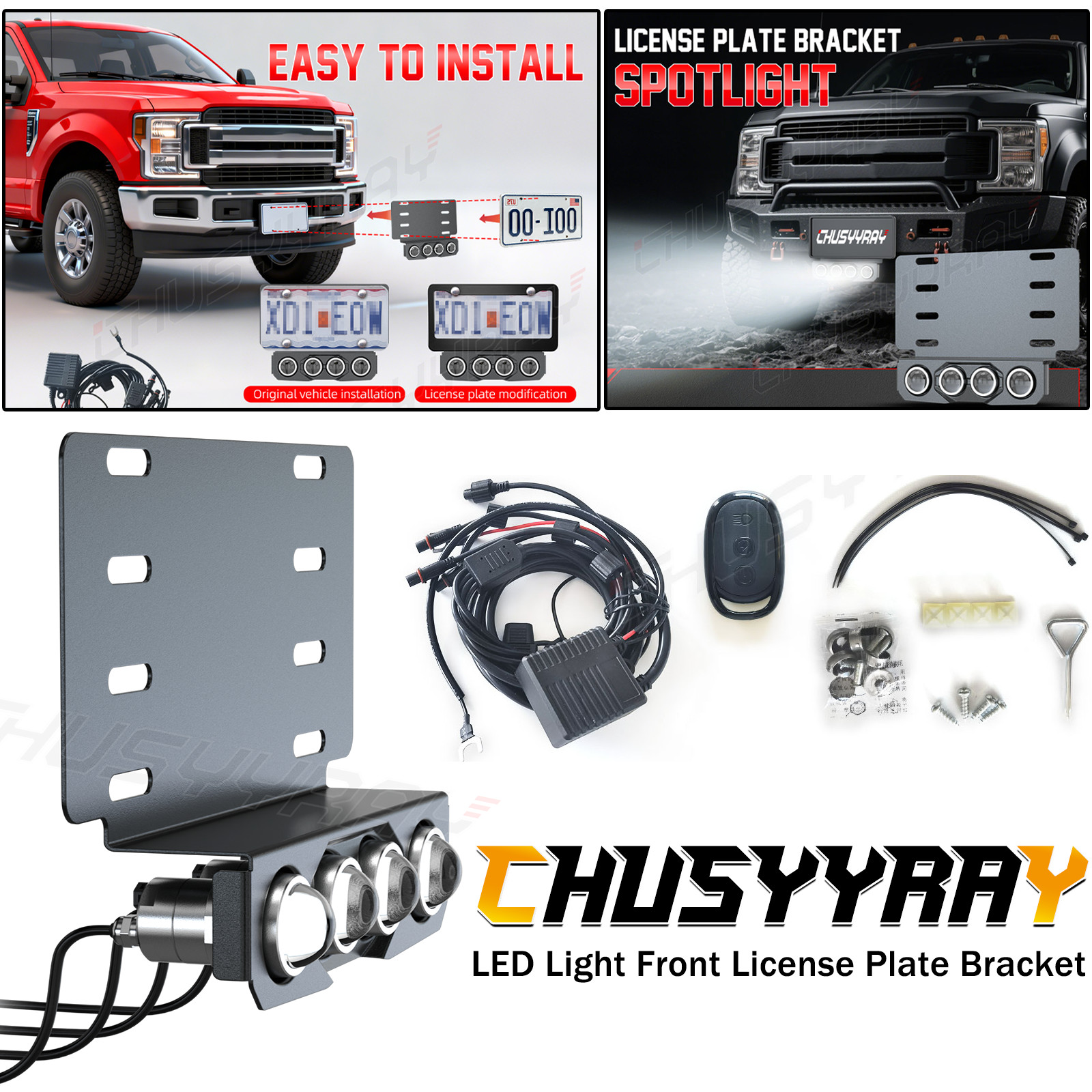For 2024 Honda Accord Civic LED Light Front License Plate Mount Wire Kit