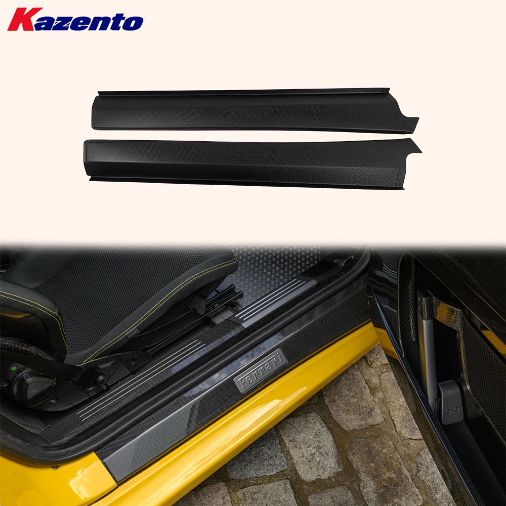Door Sill Panel Plates W/letters For Ferrari F430 F360 1K Plain Matte Carbon