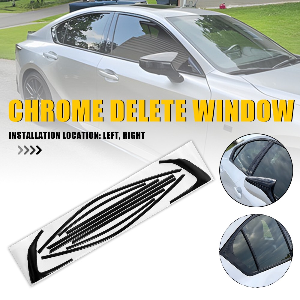 Chrome Delete Precut Vinyl Wrap Overlay Gloss Black For Lexus IS 2021-25 1-5SET