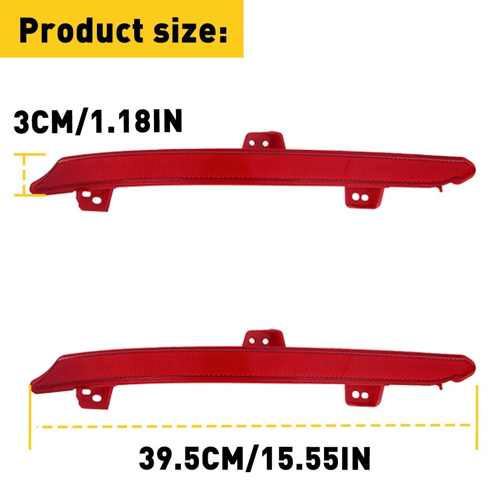 OE-Spec Lens Red Rear Bumper Reflectors Reflex For 2018-2022 Honda Accord Sedan