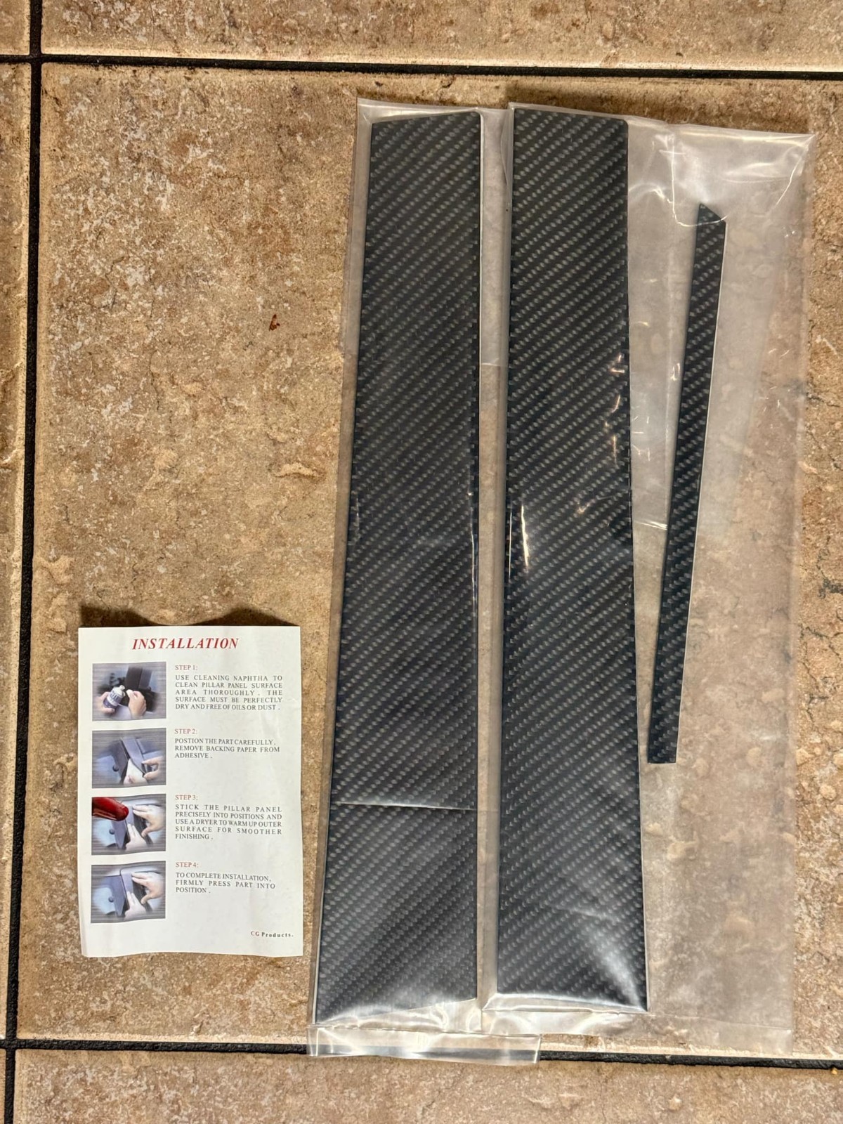 Dry Carbon Fiber Door Pillar Covers For Toyota Corolla
