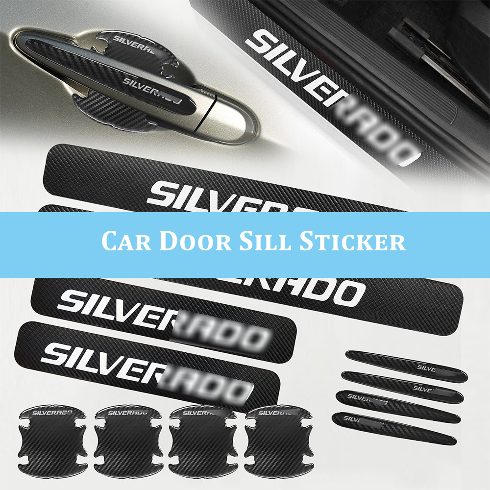 For Silverado 1500 2500HD 3500HD Car Door Sill Plate Step Scuff Cover Protector