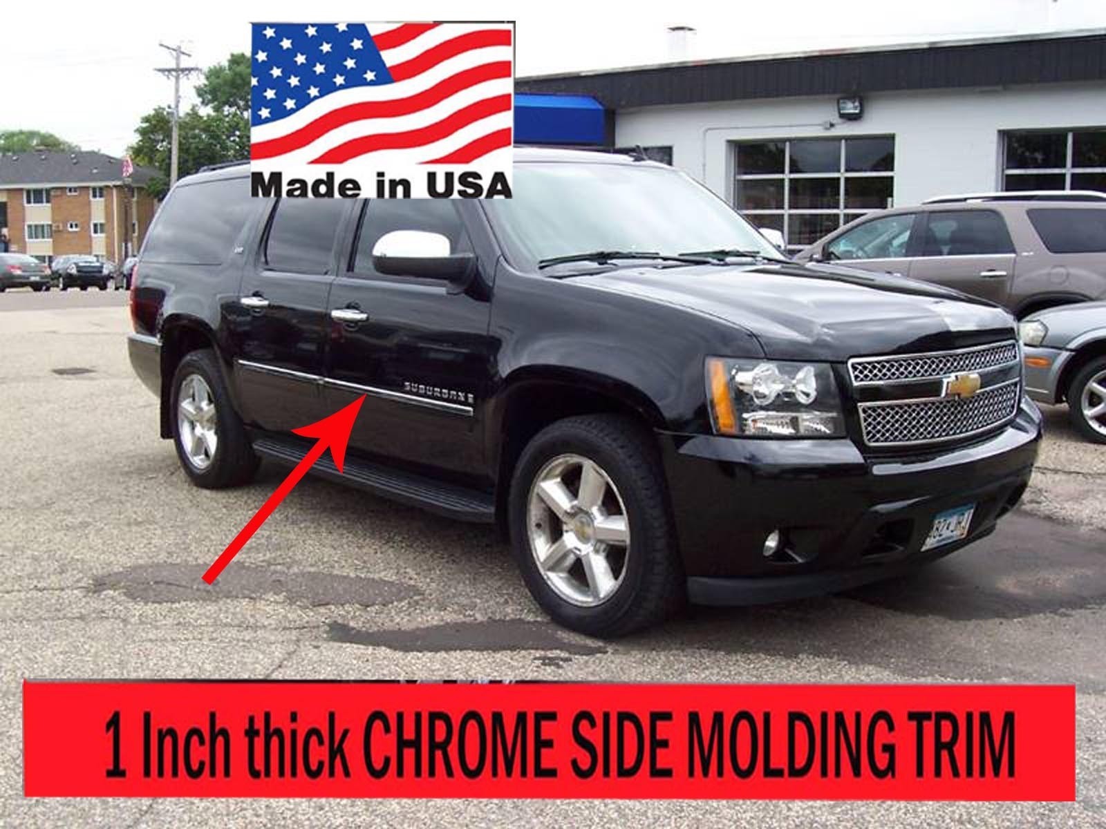 Flexible Chrome Side Door Molding Rocker Panel Trim SUBURBAN/YUKON XL 2007-2014*