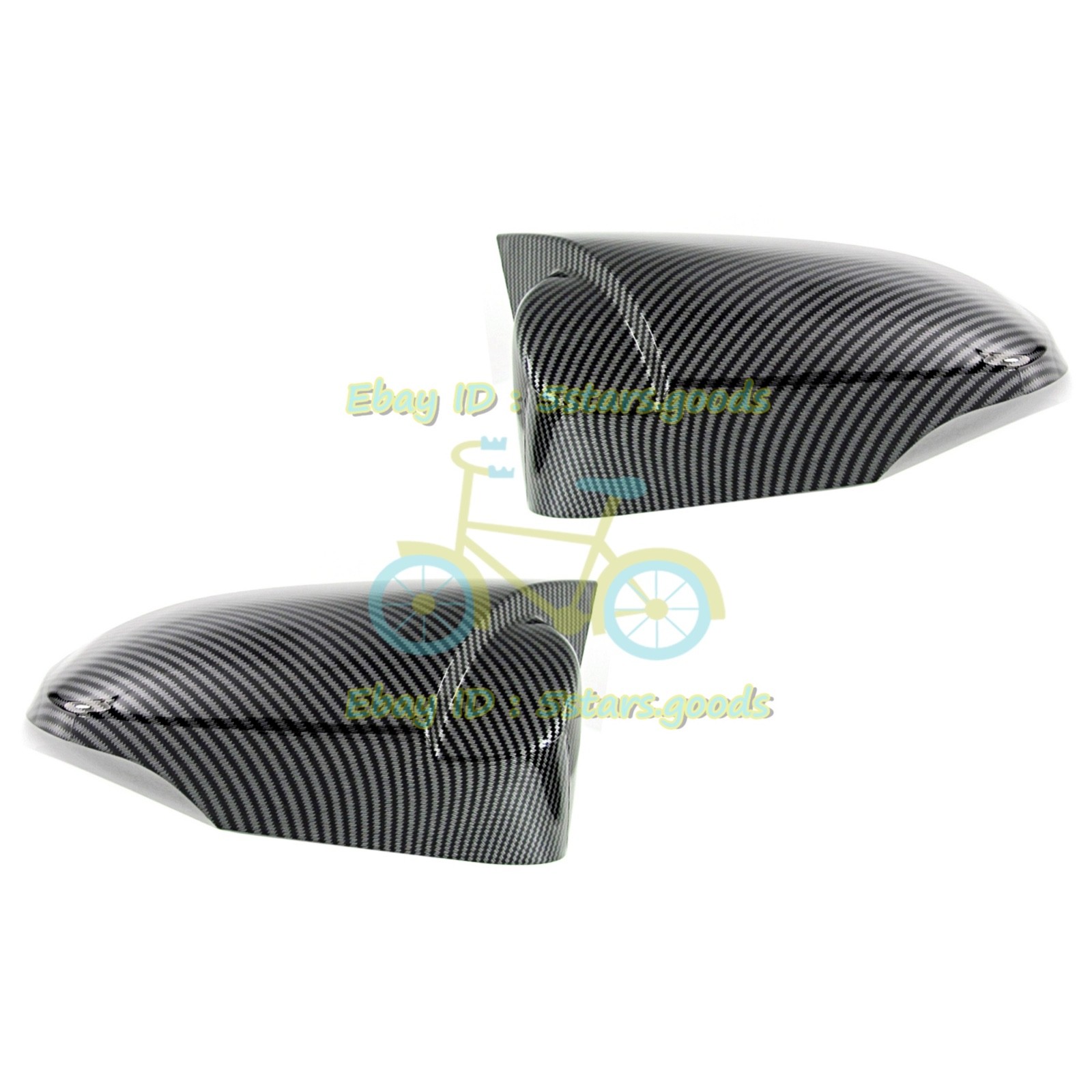 Glossy Carbon Fiber Side OX Horn Mirror Covers Trims For 17-18 Toyota Corolla iM
