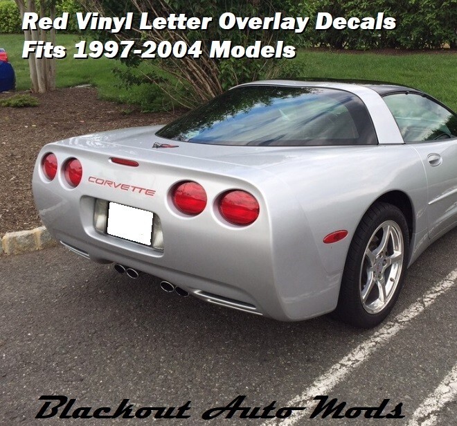 RED Vinyl Letter Decal Set for Chevrolet Corvette C5 1997-2004 Rear Bumper