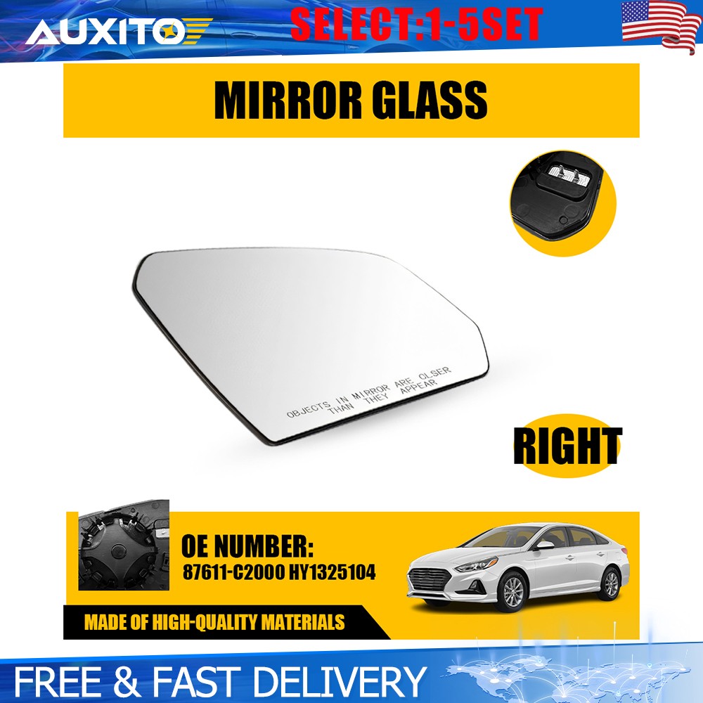 For 2015 2016 17 18 19 Hyundai Sonata Passenger Side R Heated Mirror Glass 1-5X