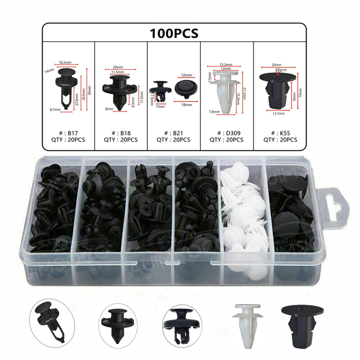 100x For TOYOTA & LEXUS Trim Panel Clips Bumper Fender Push Pin Rivet 7 8 9mm
