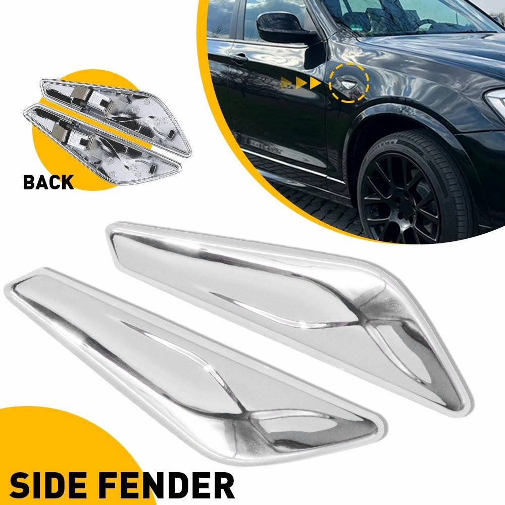 New Fender Trim Finisher Chrome Front Left Right For X4 X3 F25 F26 2015-2017 BMW