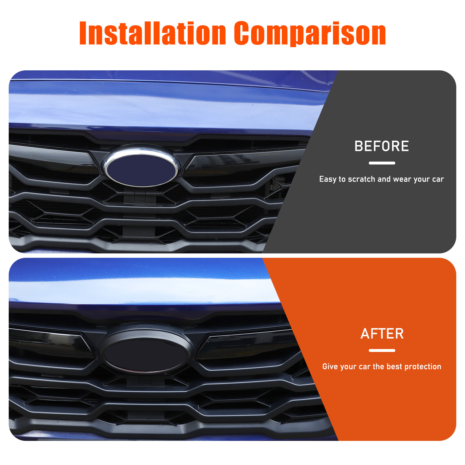 Matte Black Front Emblem Ring OVERLAY Trim Cover Fits Subaru Crosstrek 2024+