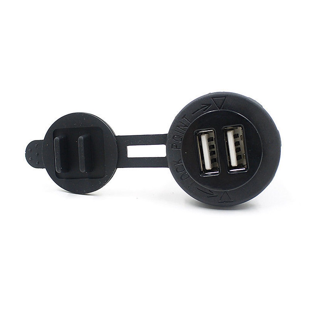 Car Cigarette Lighter Socket DC 12V Dual USB Phone Charger Power Adapter Outlet