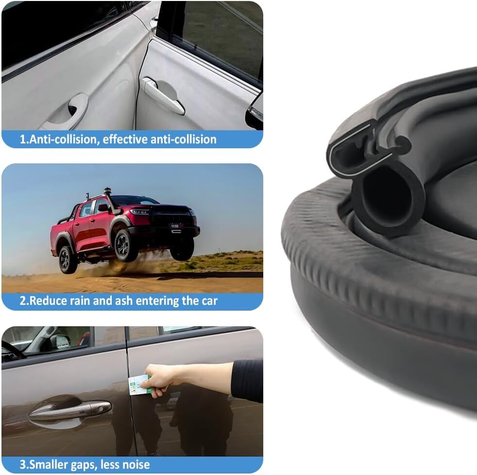 Automotive Door Weather Stripping 20Ft Car Door Rubber Edge Trim Seal Strip