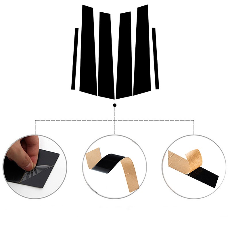 6pcs Black Pillar Posts For Kia K7/Cadenza VG 2010-2016 Door Trim Mirror Cover