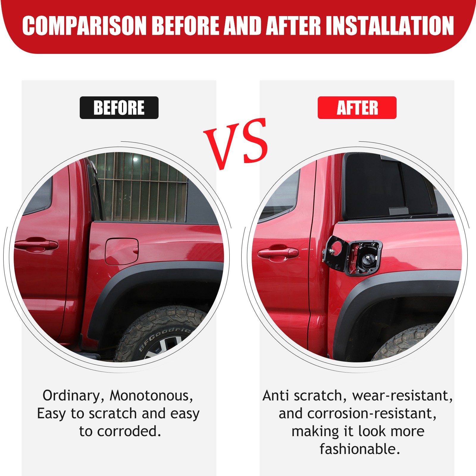 Aluminum Alloy Fuel Tank Locking Cap Cover Replacement For Toyota Tacoma 2016-22