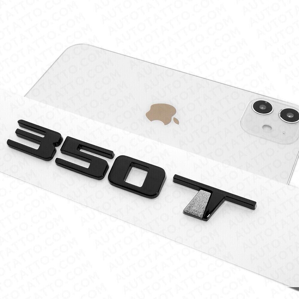 1Pc Rear Turnk 350 T Nameplate 3D Badge Emblem 350T Logo Black