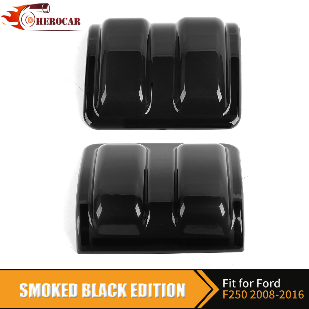Smoked Door Side Mirrors Turn Signal Light Covers For Ford F250 F350-550 2008-16