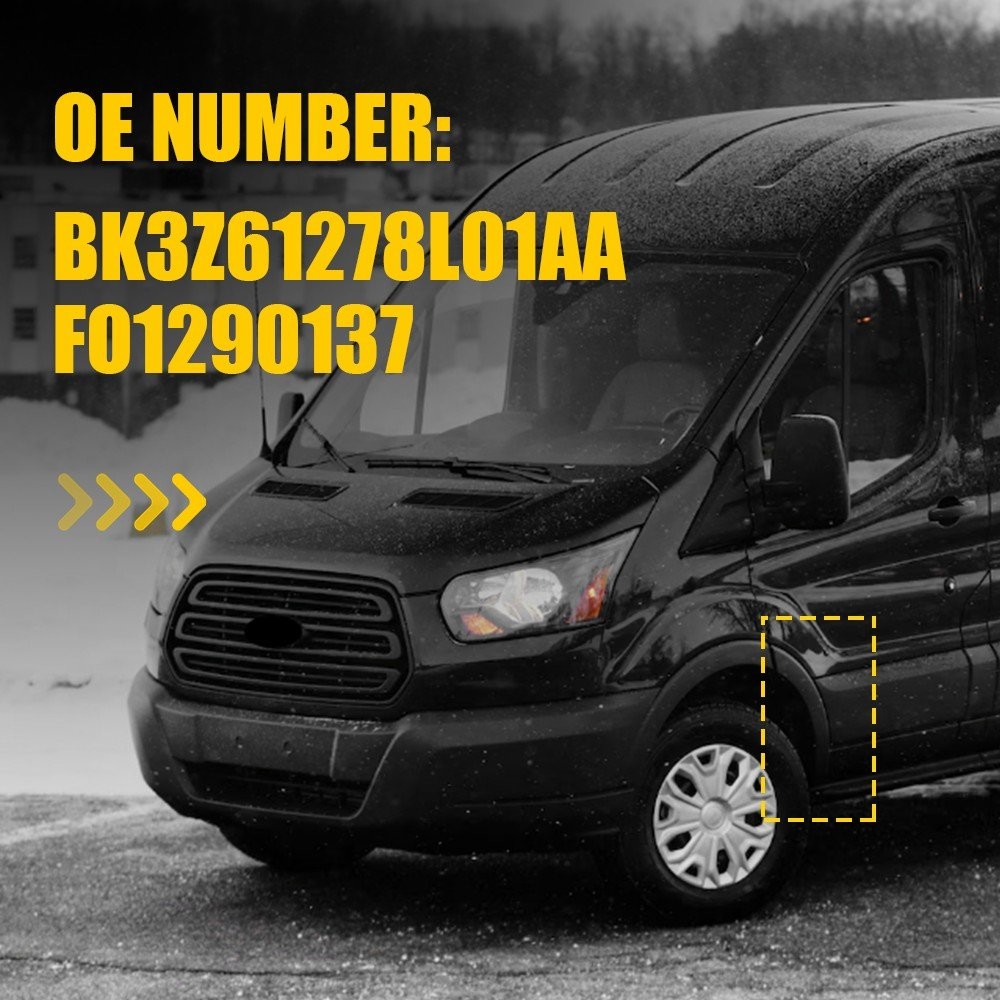 For Transit 2015-2024 Ford Left Driver Side Black Door Fender Flare Molding Trim