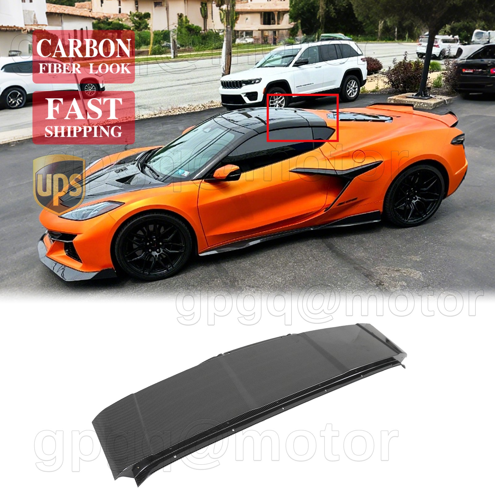 For Corvette C8 Stingray Z06 2020-2027 Carbon Black Upper Roof B-Pillar 84761097
