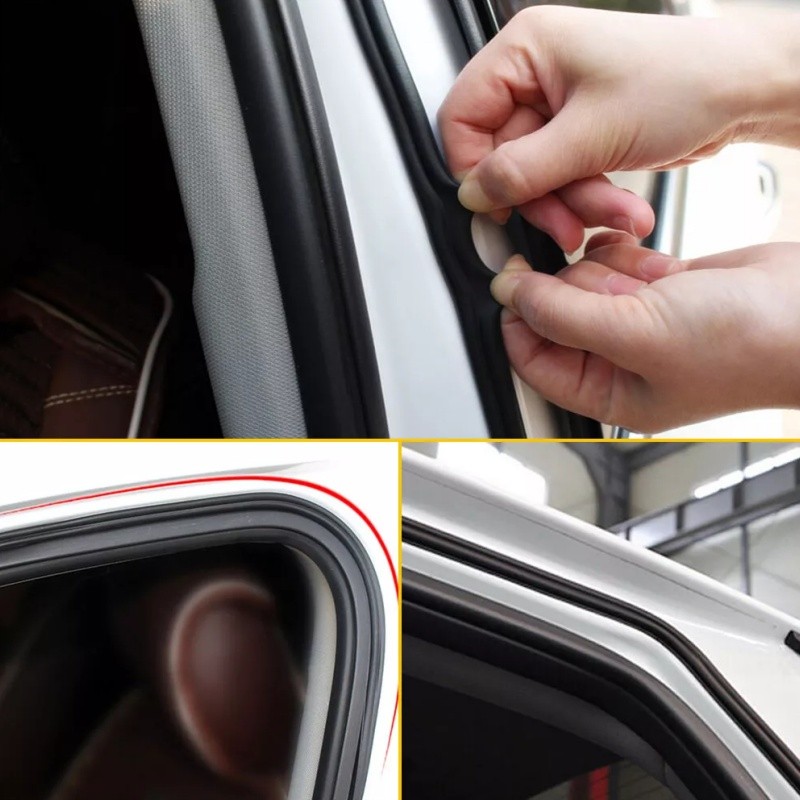16.4ft Car Rubber Seal Strip Universal Car Door Weather Stripping Self Adhesive