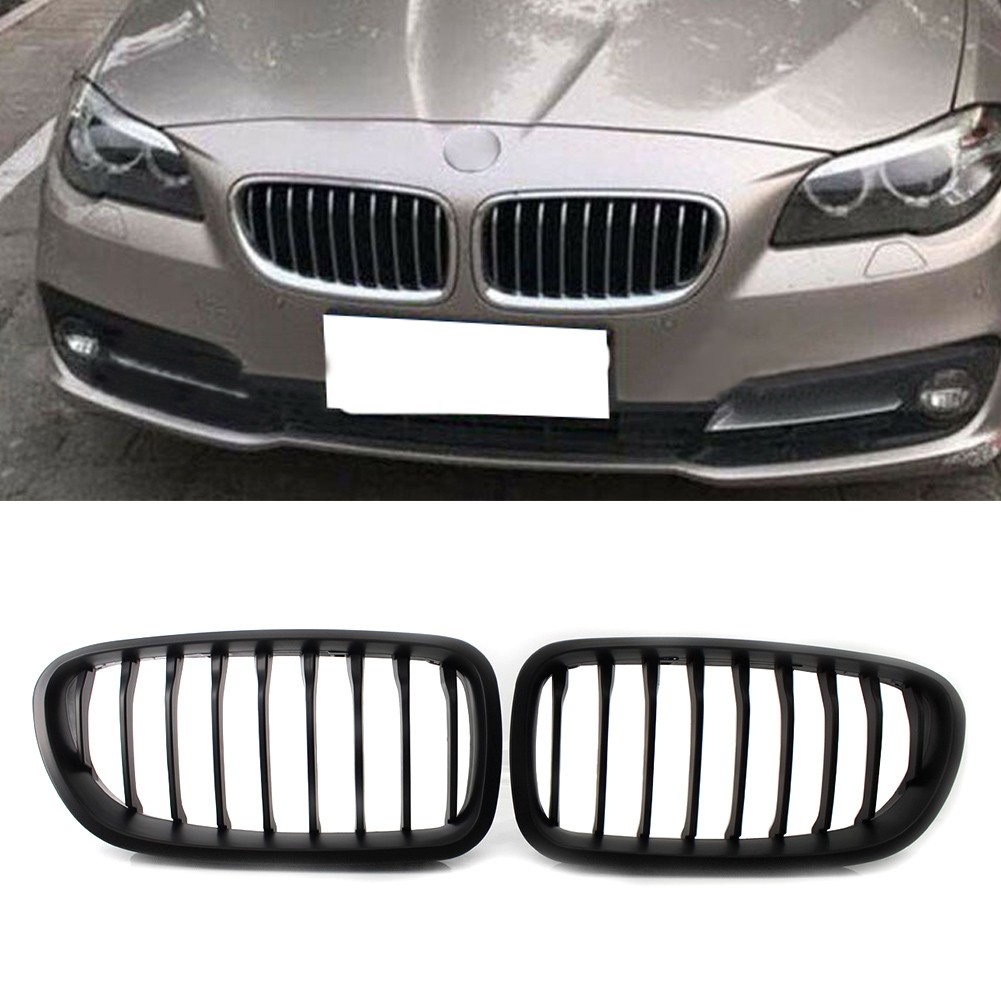 Matte Black Front Kidney Grille Grill Painted 2010-2016 For BMW Sedan F10 F11 M5