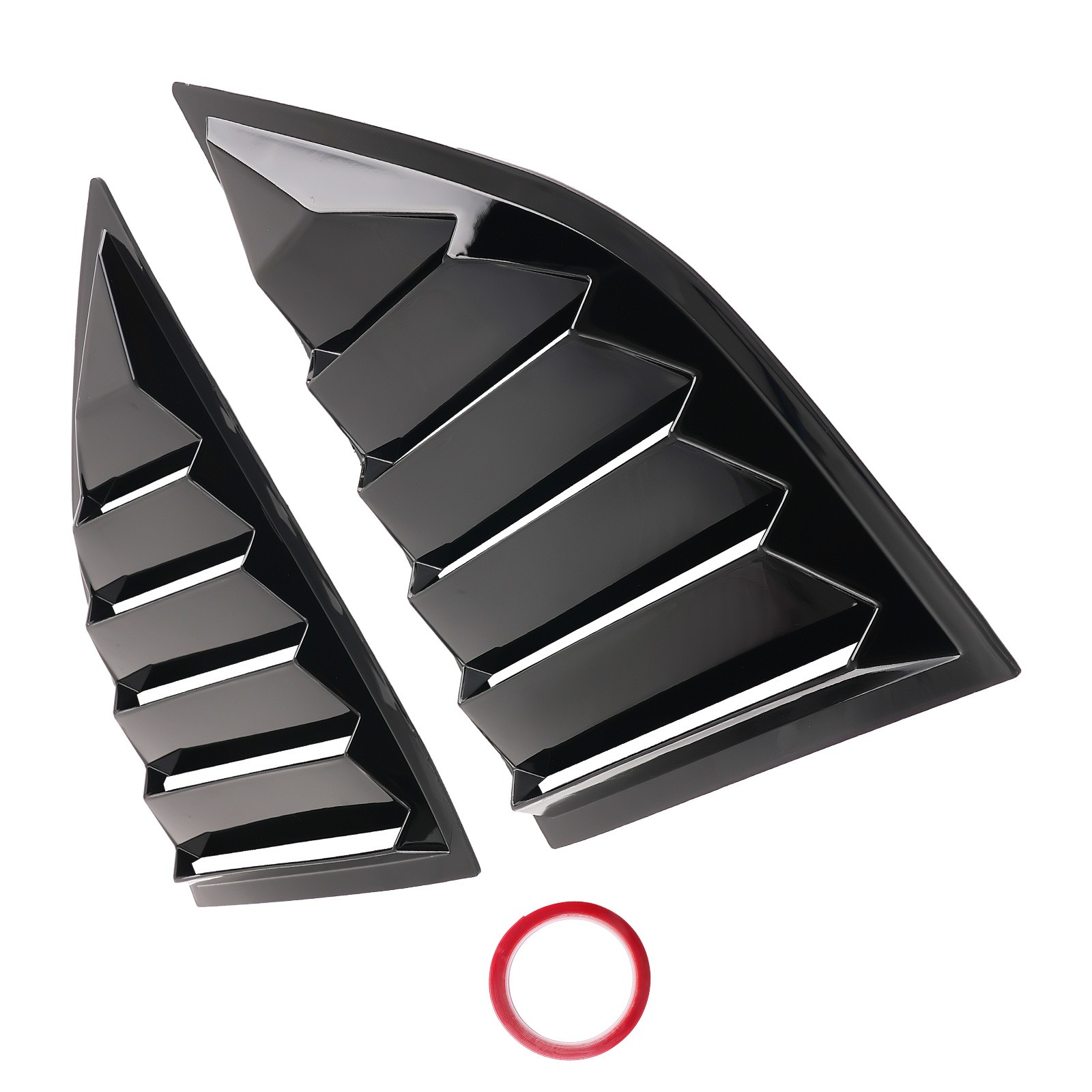 Side Window Louvers for Dodge Challenger 08-22 Gloss Black Easy Clean ABS