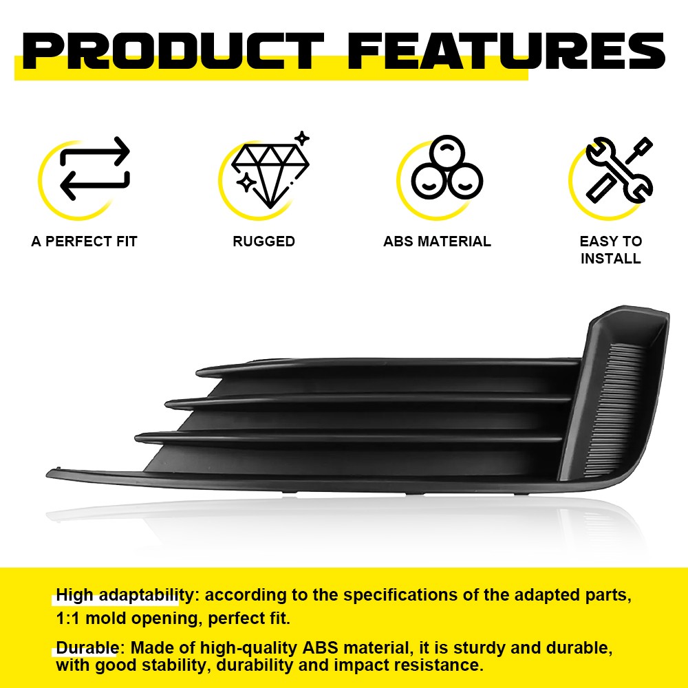 Front Left Right Bumper Fog Light Cover Grille Bezel for Audi A3 S3 2013-2017