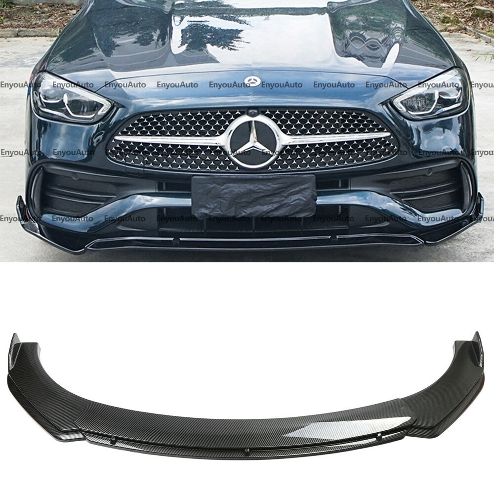 For Mercedes-Benz A200 A220 A250 Front Bumper Lip Spoiler Splitter Carbon Fiber
