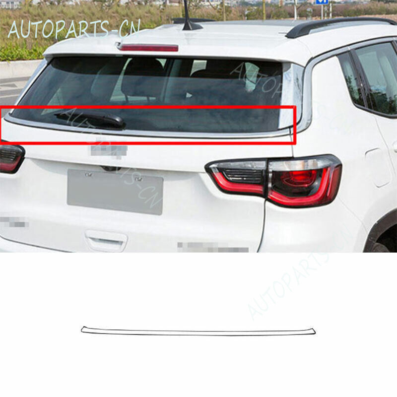 For Jeep Compass 2017-2020 Chrome Steel External Rear Car Window Strip Trim 1pcs