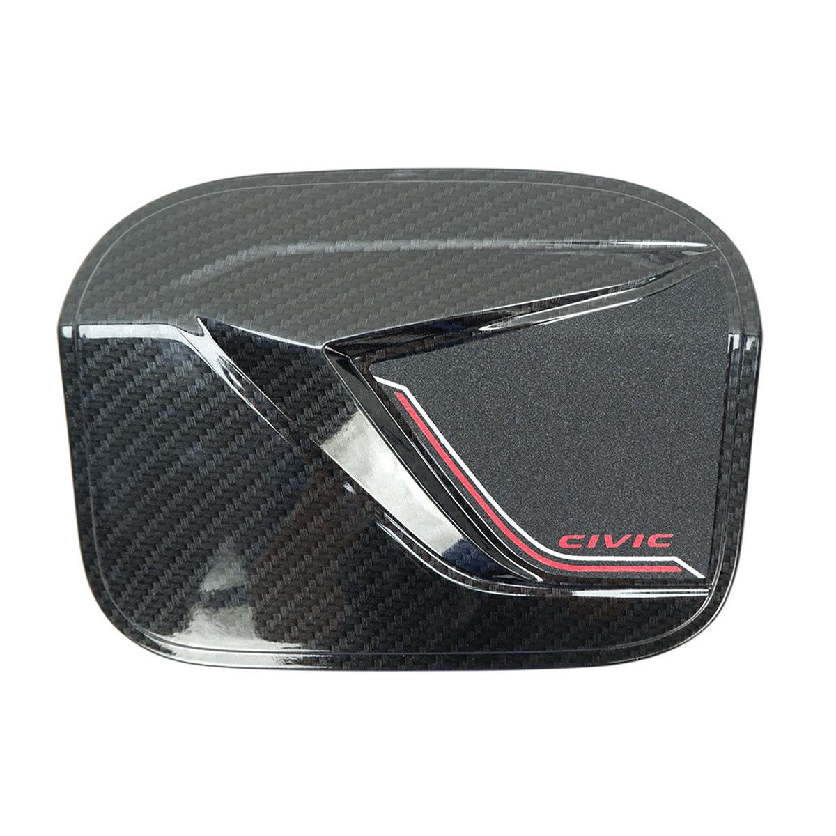 Fuel Oil Tank Cap Cover Trim Black Carbon R1 For Honda Civic FC 4Dr 2016 2018