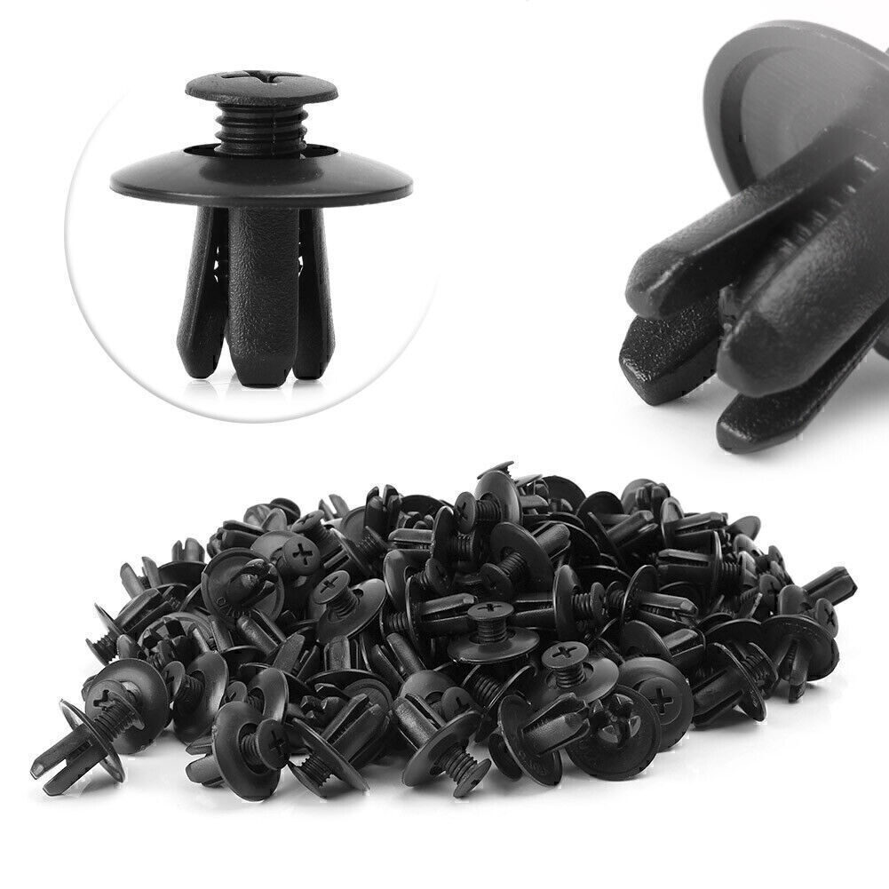 120pcs Car Auto 8mm Hole Dia Plastic Rivet Fastener Fender Bumper Push Pin Clips
