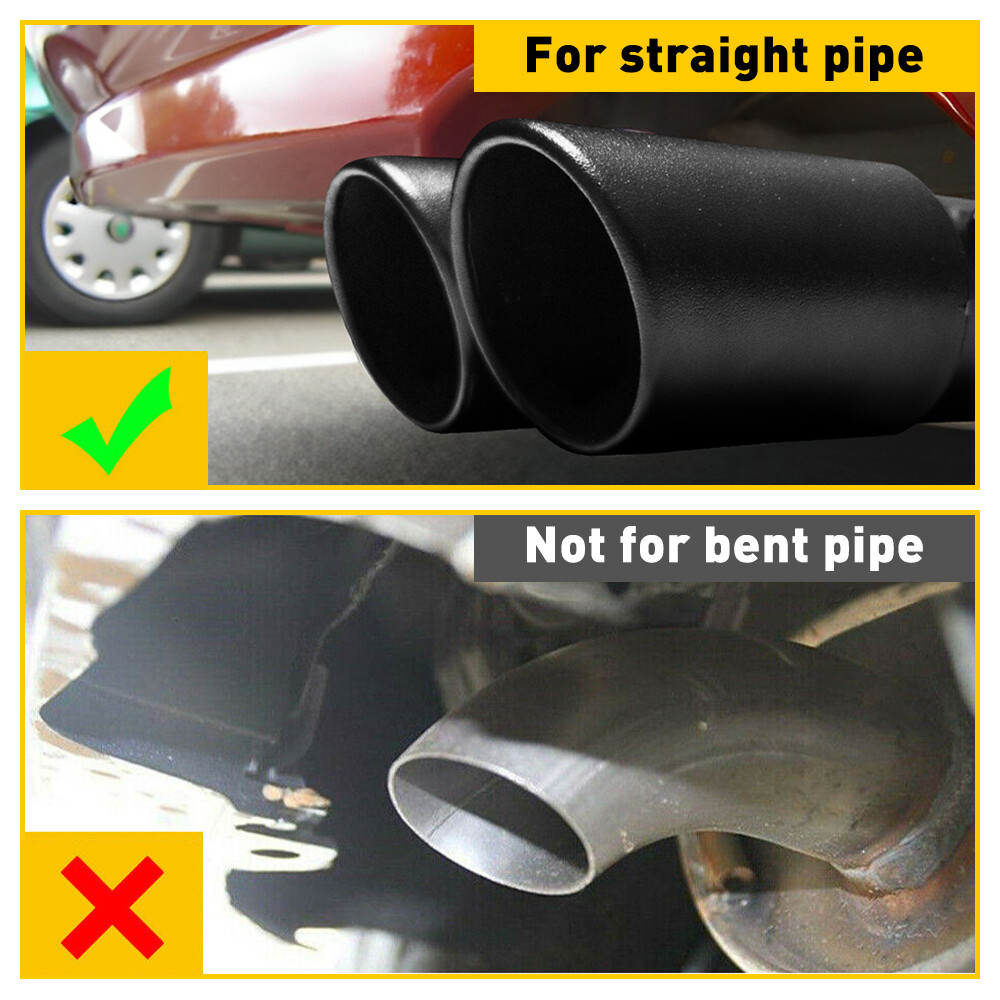 Black Dual Outlet Exhaust Tip Tail Muffler Tip For 1.4″-2.5″ Stainless Steel Kit