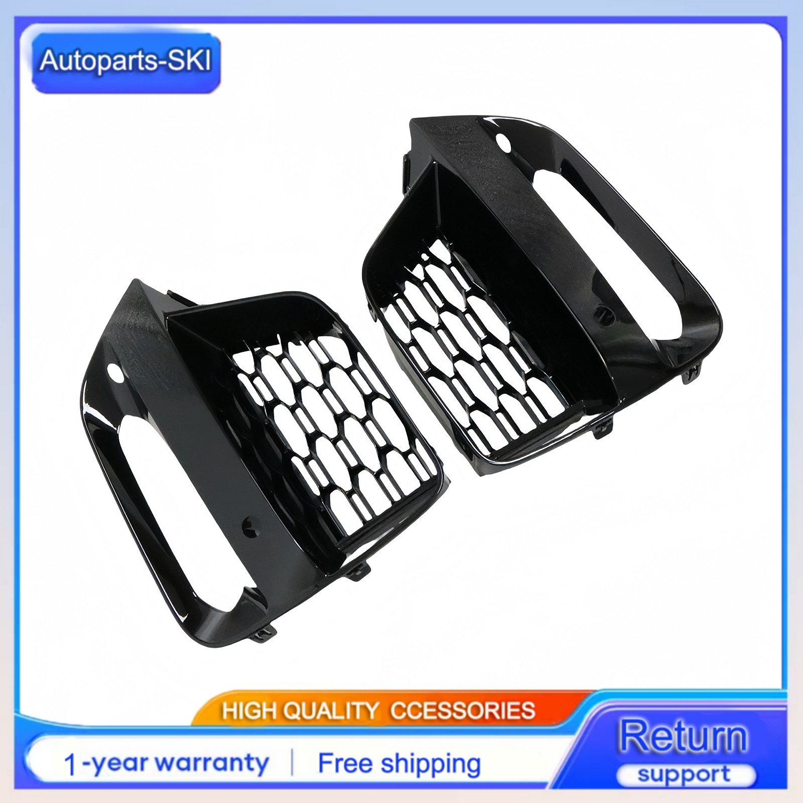 For BMW X3 G01 X4 G02 2019 – 2021 2PCS Front Bumper Outer Grille Fog Lamp Cover