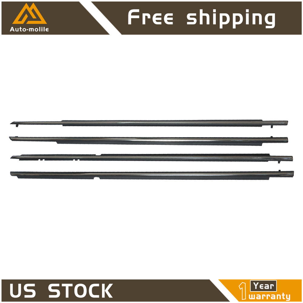 4Pcs Weatherstrip Seal Belts Window Moulding Trims For 2007-2011 Toyota Camry