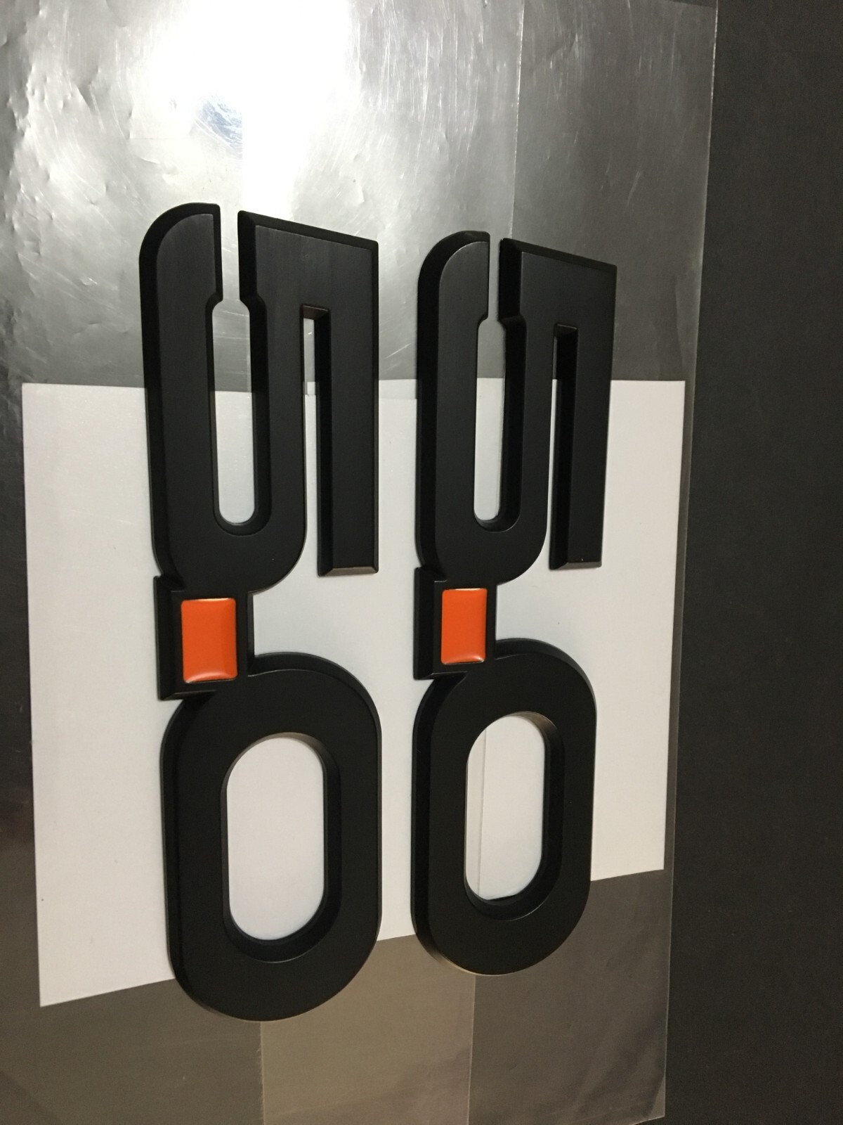 2015-2022 NEW Matte Black & Orange 5.0 Emblem Fender Badge -2pcs