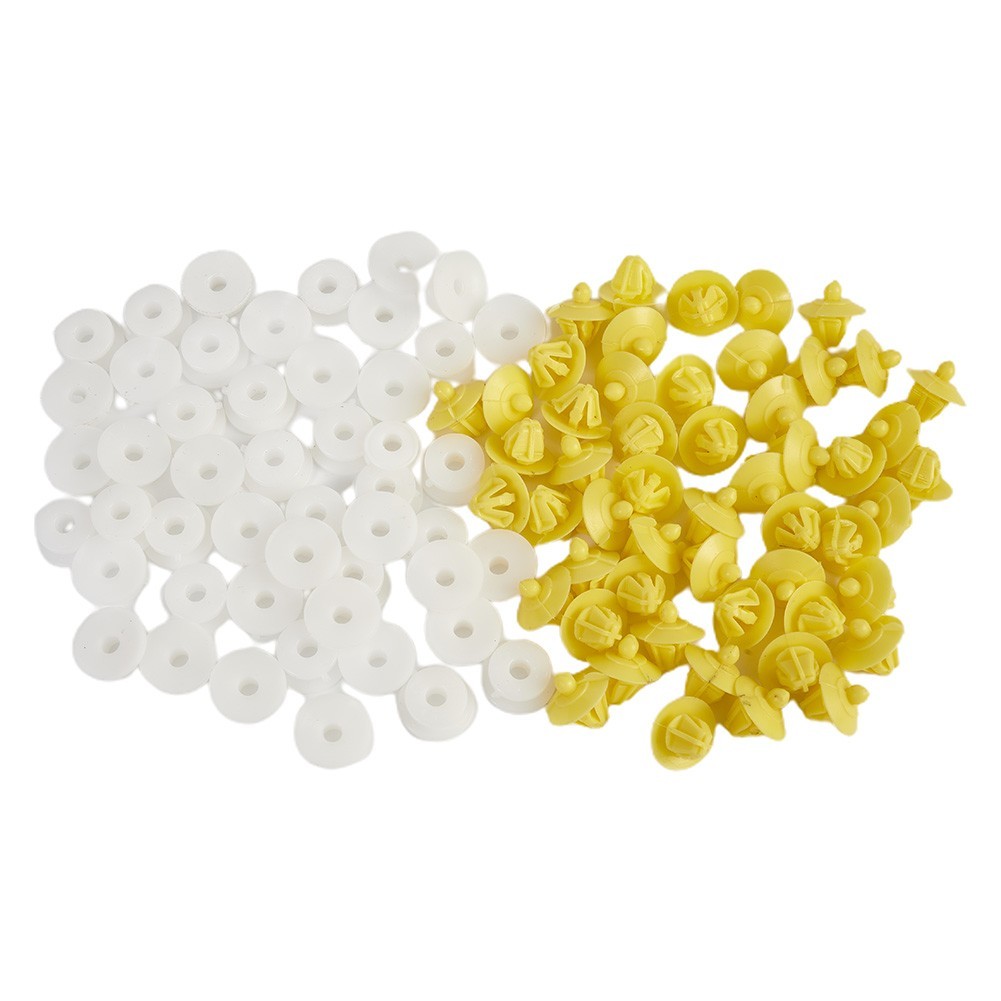 Car Clips Accessories Replacement High toughness Fasteners White+Yellow New