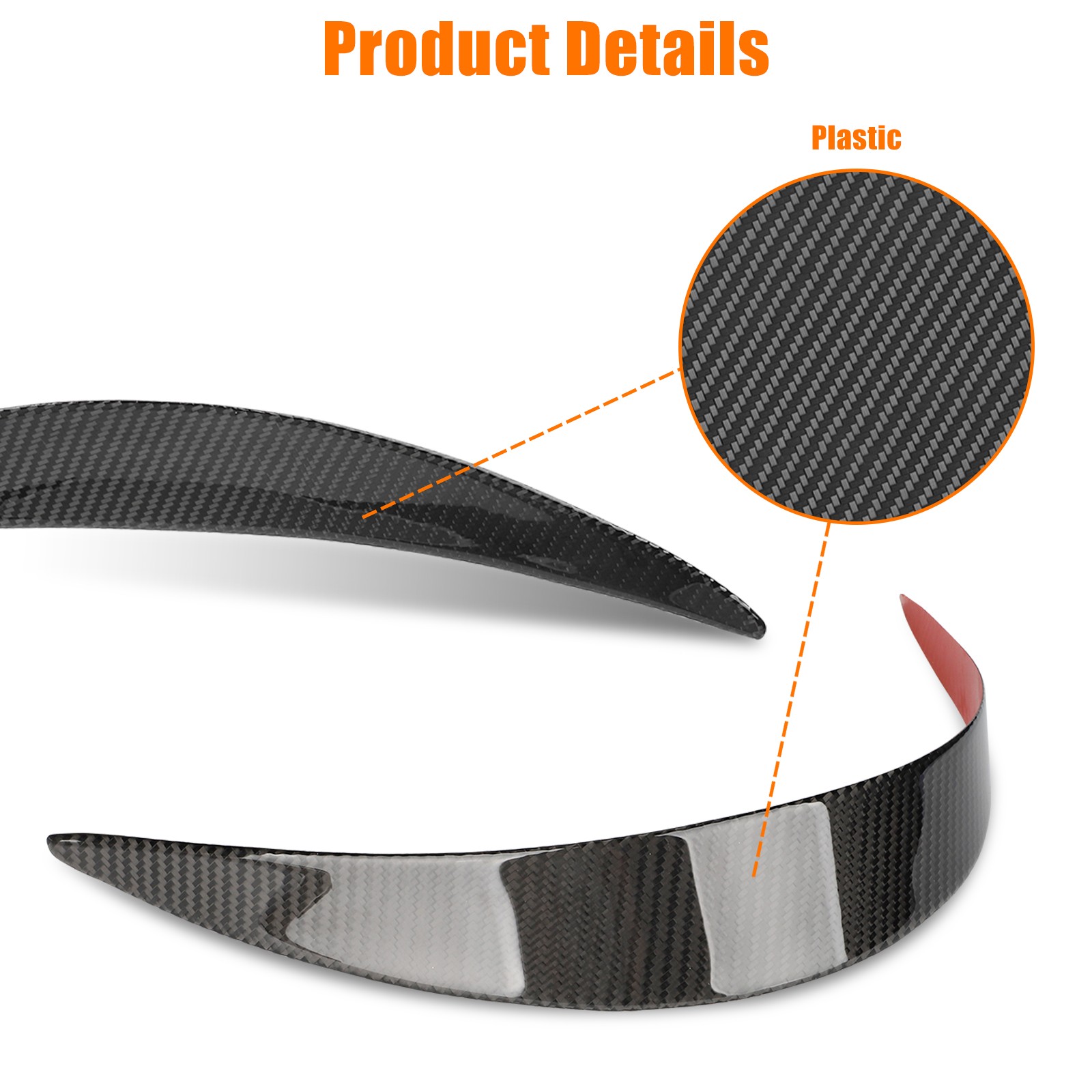 Carbon Fiber Headlight Eyelid Trim Cover Car Eyebrows For INFINITI Q50 2014-2022
