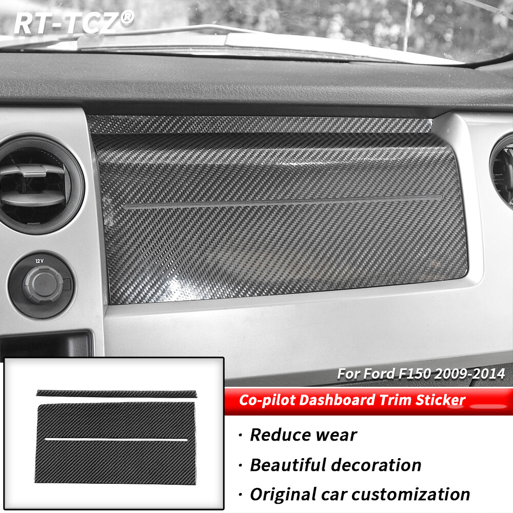 Co-pilot Dashboard Panel Trim Decor Sticker for Ford F150 2009-2014 Carbon Fiber