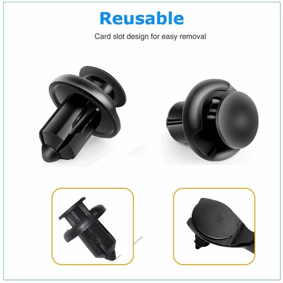 for Honda 100 Pcs Bumper Clips 10mm Hood Fender Push Rivets Retainer Fasteners
